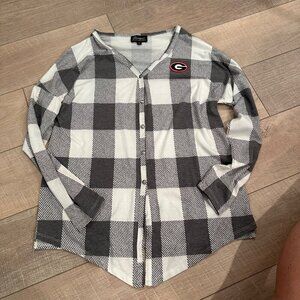 GAMEDAY COUTOUR BLACK AND WHITE GEORGIA BULLDOG LONG SLEEVE T-SHIRT SMALL